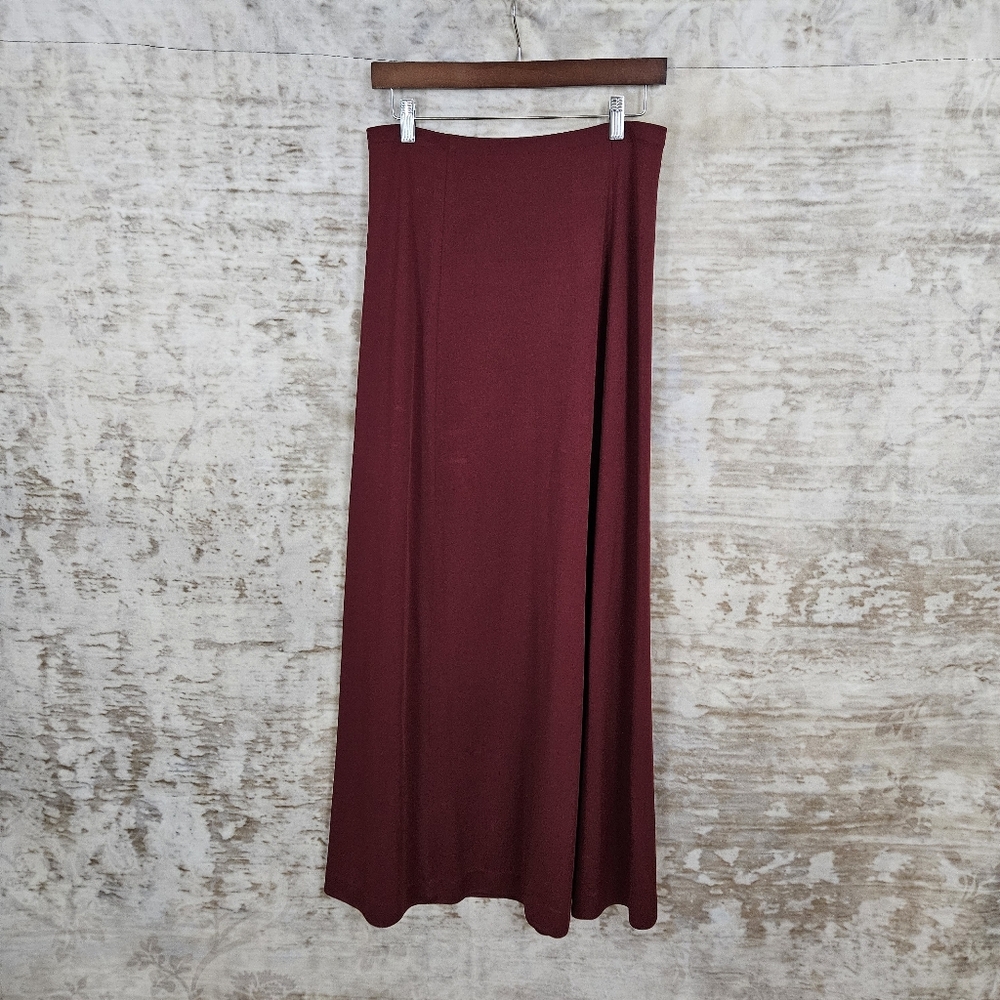 Vintage 1970s Burgundy Maxi Skirt M Long Flowy Whimsigoth Medium Maroon Red VTG - Picture 5 of 8